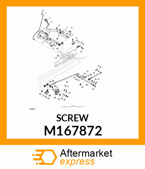 SCREW, M8 X 1.25 X 16 THREAD ROLLIN M167872