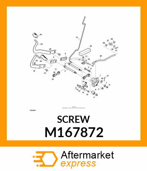 SCREW, M8 X 1.25 X 16 THREAD ROLLIN M167872