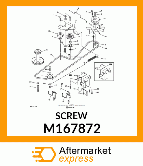 SCREW, M8 X 1.25 X 16 THREAD ROLLIN M167872