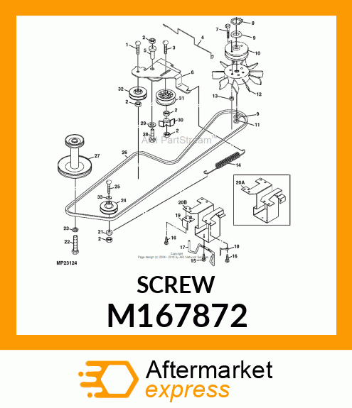 SCREW, M8 X 1.25 X 16 THREAD ROLLIN M167872