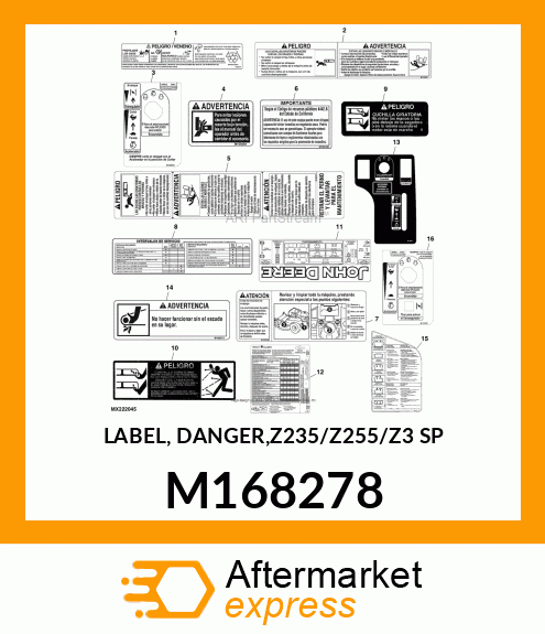 LABEL, DANGER,Z235/Z255/Z3 SP M168278