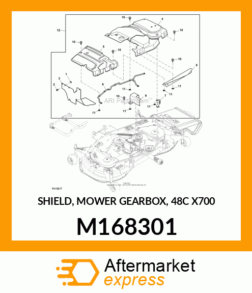 SHIELD, MOWER GEARBOX, 48C X700 M168301