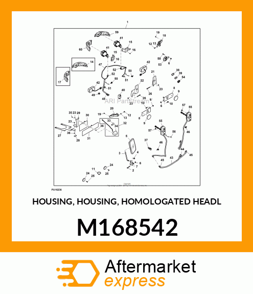 HOUSING, HOUSING, HOMOLOGATED HEADL M168542