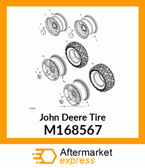 TIRE, TIRE 25X11 M168567