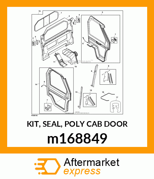 KIT, SEAL, POLY CAB DOOR m168849