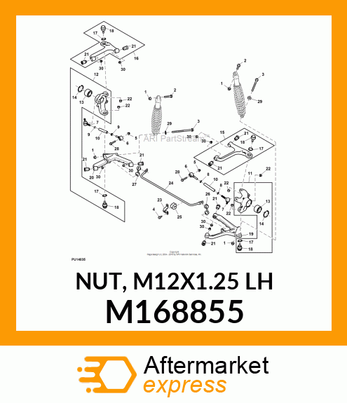 NUT, M12X1.25 LH M168855