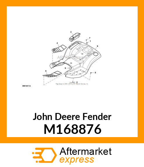 FENDER, LAWN TRACTOR M168876