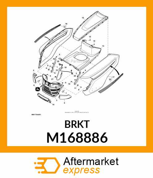 BRACKET, HOOD HINGE X3/X5, RH M168886