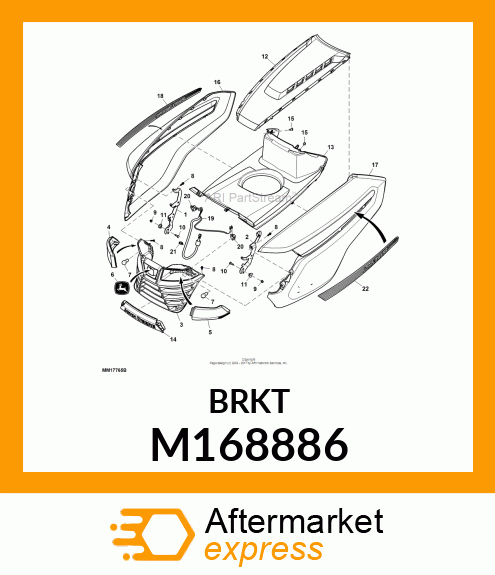 BRACKET, HOOD HINGE X3/X5, RH M168886