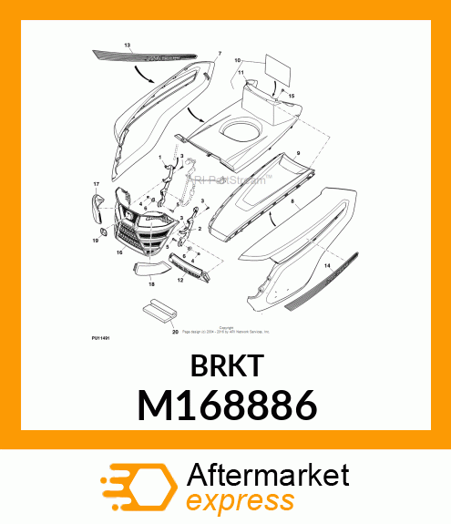 BRACKET, HOOD HINGE X3/X5, RH M168886