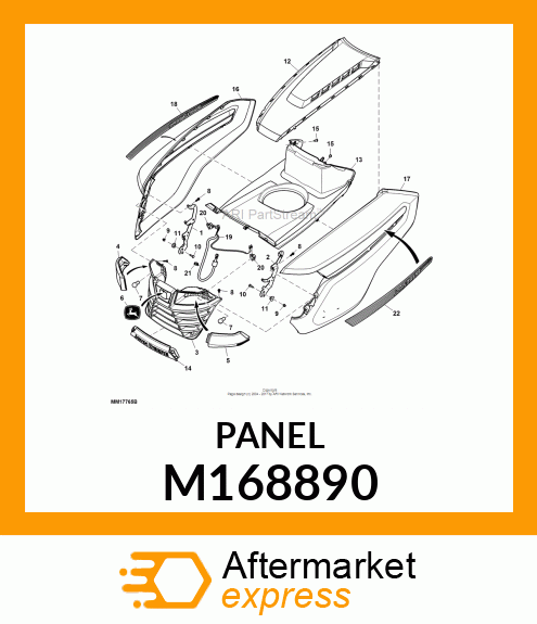 PANEL, BUMPER COVER X300/X500 SERIE M168890