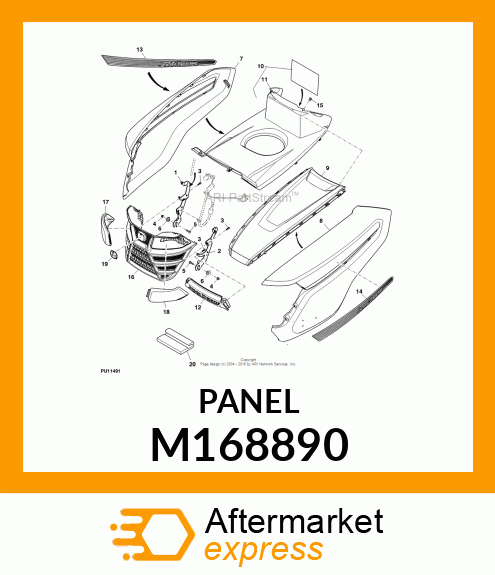 PANEL, BUMPER COVER X300/X500 SERIE M168890