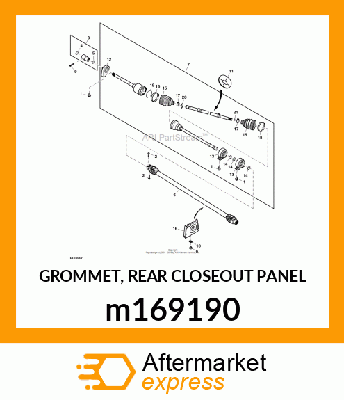 GROMMET, REAR CLOSEOUT PANEL m169190