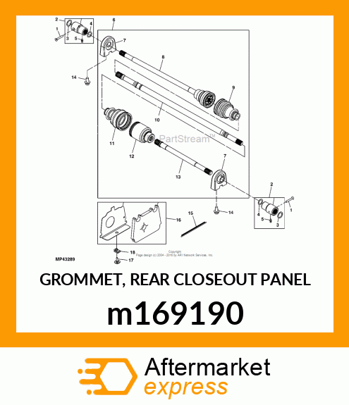 GROMMET, REAR CLOSEOUT PANEL m169190