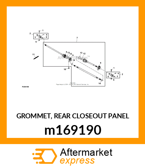 GROMMET, REAR CLOSEOUT PANEL m169190