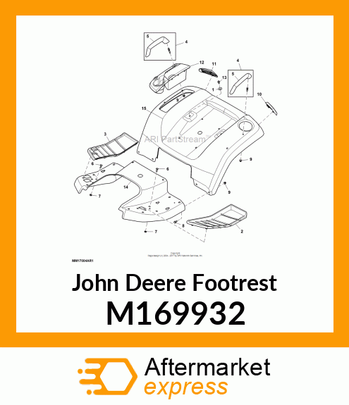 FOOTREST, GARDEN TRACTOR M169932