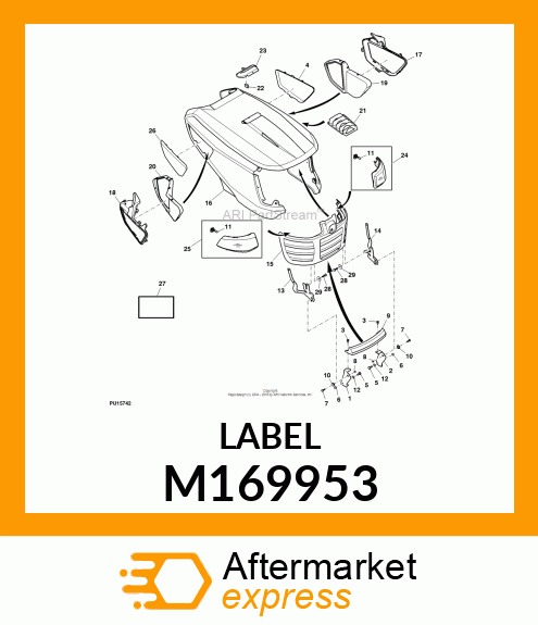 LABEL, HANDLE CLIP M169953