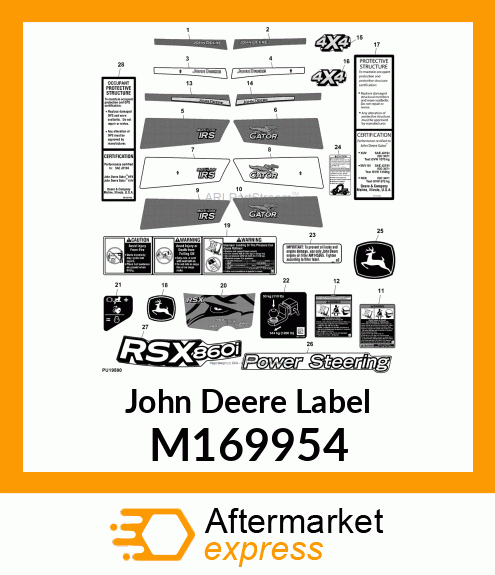 LABEL, RSX CARGO BOX SIDE LH M169954