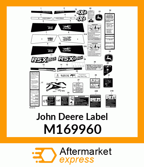 LABEL, RSX/XUV TAILGATE LH M169960