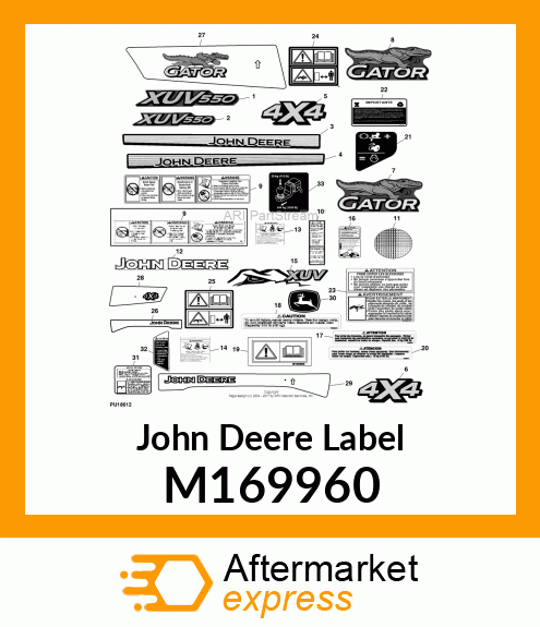 LABEL, RSX/XUV TAILGATE LH M169960