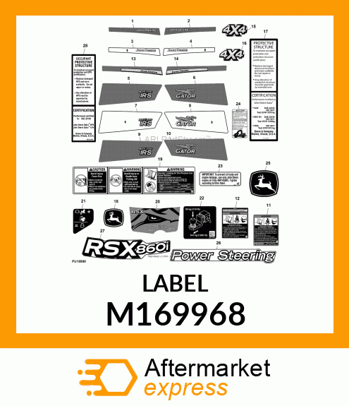 LABEL, RSX CARGO BOX SIDE RH M169968