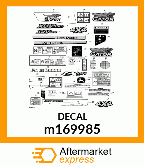 LABEL, XUV CARGO BOX SIDE RH m169985