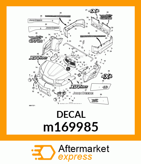 LABEL, XUV CARGO BOX SIDE RH m169985