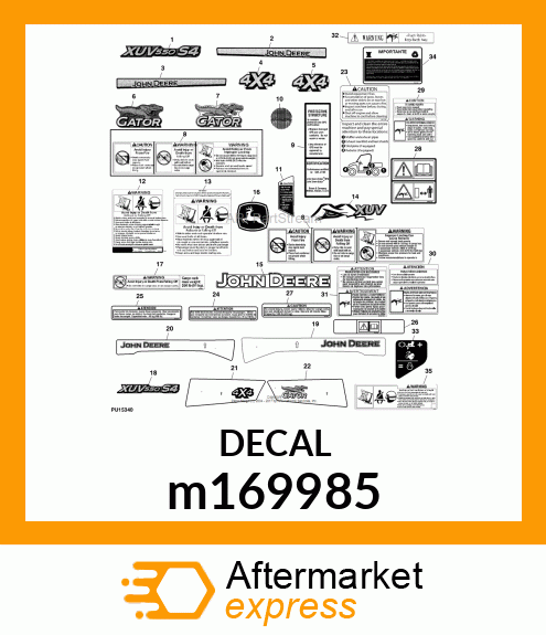 LABEL, XUV CARGO BOX SIDE RH m169985