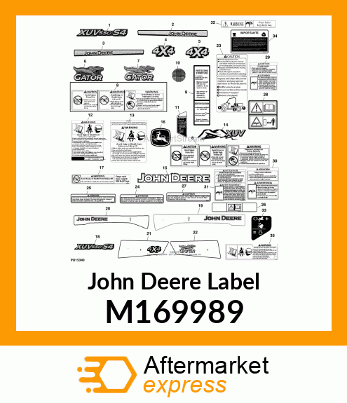 LABEL,MODEL XUV550S4 HOOD M169989