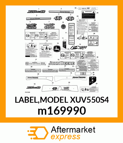 LABEL,MODEL XUV550S4 m169990