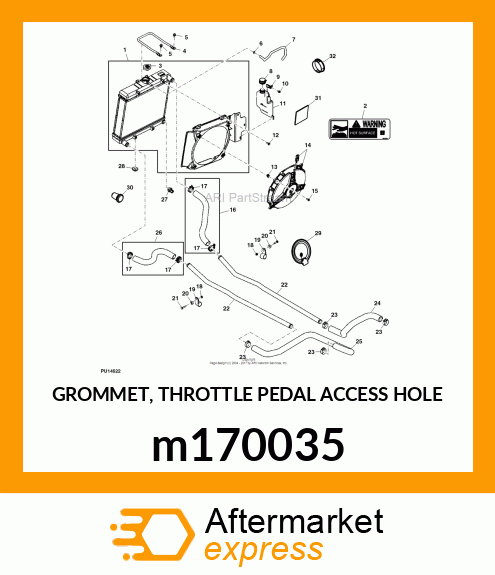 GROMMET, THROTTLE PEDAL ACCESS HOLE m170035