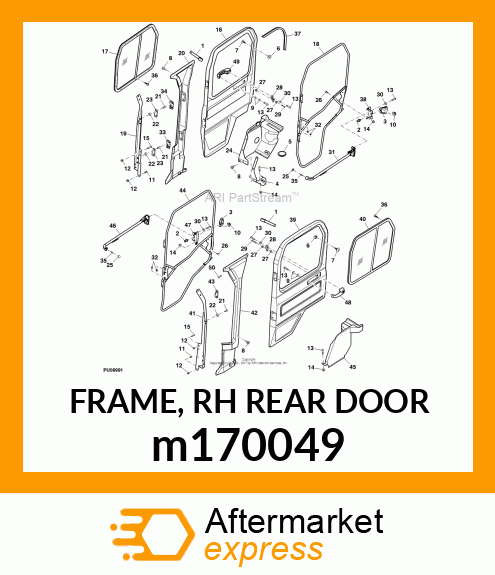 FRAME, RH REAR DOOR m170049