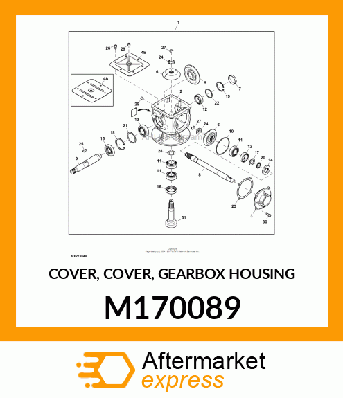 COVER, COVER, GEARBOX HOUSING M170089