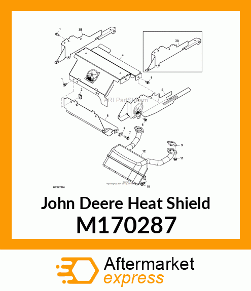 HEAT SHIELD, SIDE RH, CP A/C ENGINE M170287