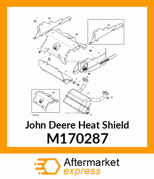 HEAT SHIELD, SIDE RH, CP A/C ENGINE M170287