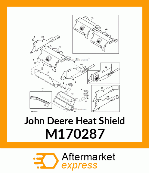 HEAT SHIELD, SIDE RH, CP A/C ENGINE M170287