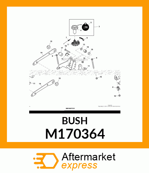 BUSHING, HYDRAULIC LIFT SYSTEM M170364