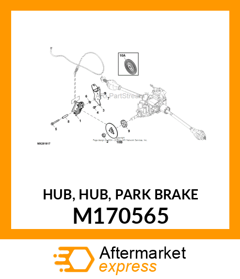 HUB, HUB, PARK BRAKE M170565