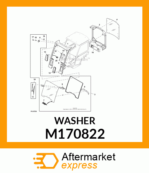 1/4" ID X 1" OD WASHER (BC), X7 CAB M170822