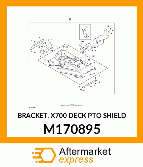 BRACKET, X700 DECK PTO SHIELD M170895