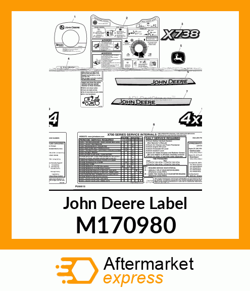 LABEL, SERVICE CHART M170980