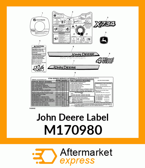 LABEL, SERVICE CHART M170980