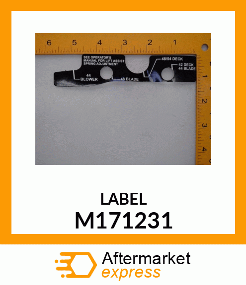 LABEL, LIFT ASSIST ADJUSTMENT M171231