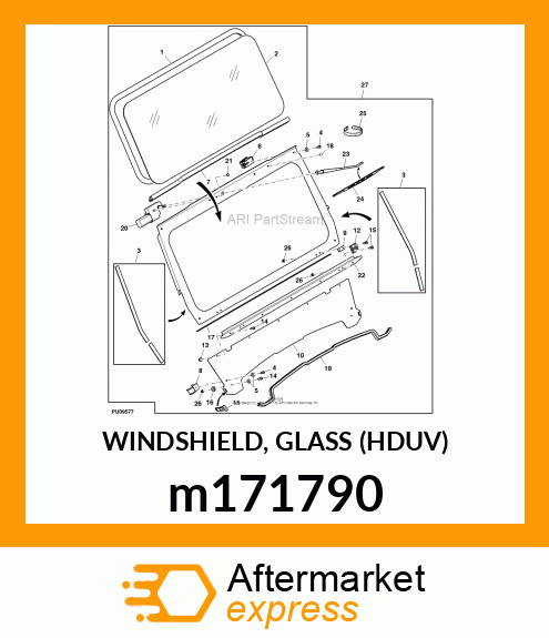 WINDSHIELD, GLASS (HDUV) m171790