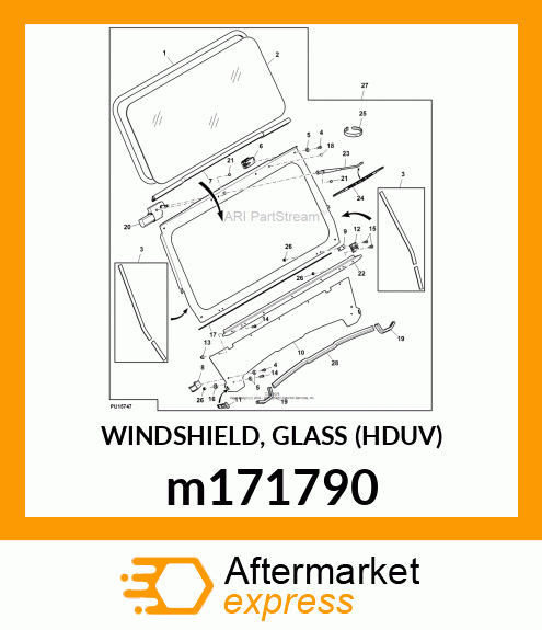 WINDSHIELD, GLASS (HDUV) m171790