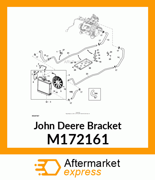 BRACKET, BRACKET, COOLANT LINE SUPP M172161