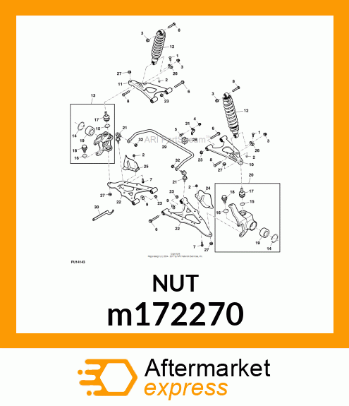 LOCK NUT, NUT, M14X1.5 6H, ALL META M172270