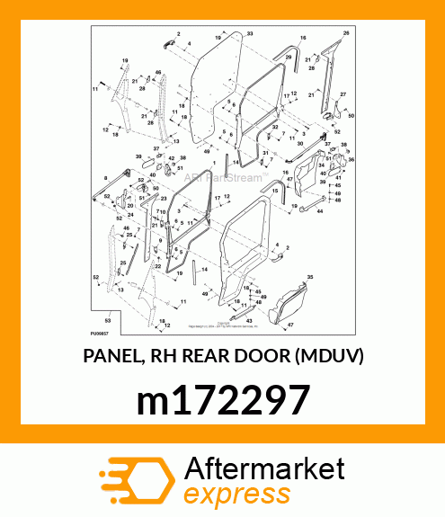 PANEL, RH REAR DOOR (MDUV) m172297