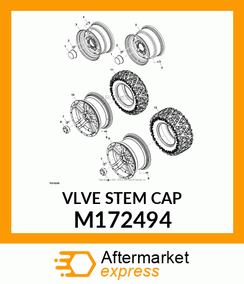 TIRE VALVE STEM, CAP ONLY, VALVE ST M172494