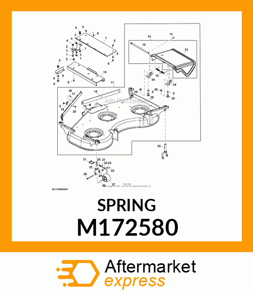 TORSION SPRING, 60/72 EXPORT SD SPR M172580